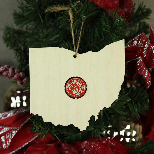 Ohio Beer Cap Map Ornaments